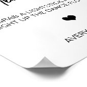 Love Glowミニマリストスティックハート結婚ダンス ポスター (角)