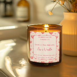 Love Glow Valentine – Romantic Love Candle Label スクエアシール