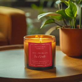 Love Glow Valentine – Romantic Love Candle Label スクエアシール