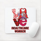 Love Gnome Healthcare Worker Valentines Day Heart  マウスパッド (マウス)