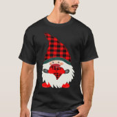 Love Gnome In A Red Buffalo Plaid Hat Christmas Va Tシャツ (正面)