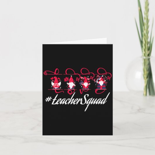 Love Gnome Teacher Squad Happy Valentine Gnome Tea カード (正面)