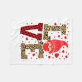 Love Gnome Teacher Squad Valentines Day Teacher St フリースブランケット (正面(横))