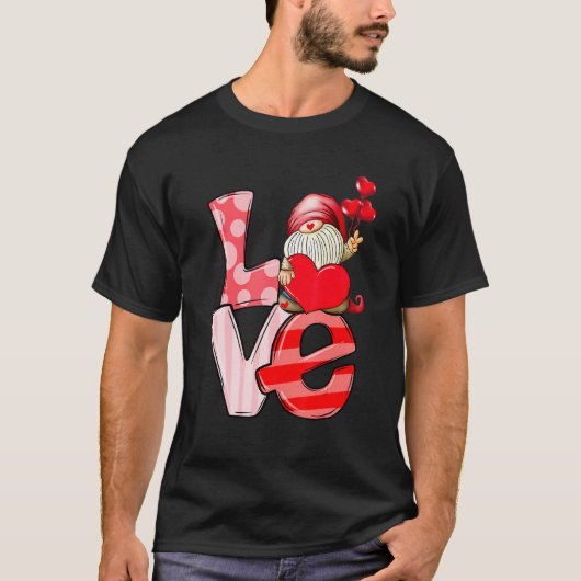 Love Gnome Valentines Day Love Valentine Pajamas G Tシャツ (正面)