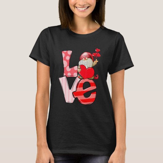 Love Gnome Valentines Day Love Valentine Pajamas G Tシャツ (正面)