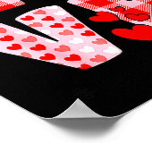 Love Gnome Valentines Day Red Buffalo Plaid Leopar ポスター (角)