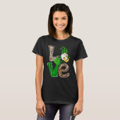 LOVE Gnomes Leopard Plaid Irish St Patricks Day Gi Tシャツ (正面フル)