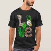 LOVE Gnomes Leopard Plaid Irish St Patricks Day Gi Tシャツ (正面)