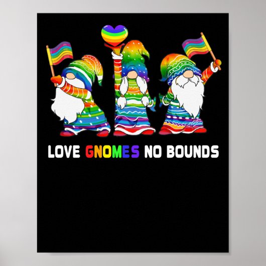 Love Gnomes No Bounds LGBT Community Gay Pride ポスター (正面)