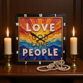 Love God Love People Artwork スクエア壁時計