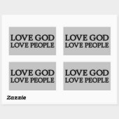 LOVE GOD - LOVE PEOPLE - Christian Stickers 長方形シール (シート)