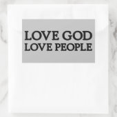 LOVE GOD - LOVE PEOPLE - Christian Stickers 長方形シール (バッグ)