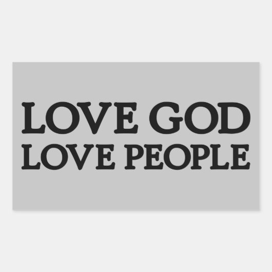 LOVE GOD - LOVE PEOPLE - Christian Stickers 長方形シール (正面)