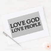 LOVE GOD - LOVE PEOPLE - Christian Stickers 長方形シール (封筒)