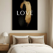 LOVE Gold Brushstroke – Modern Minimalist Art ポスター