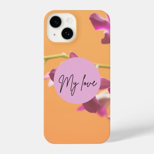 Love Golden Brown Mobile Cover – Elegant Minimal H iPhoneケース (裏面)