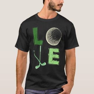 Love Golf Ball Vintage Fun Golfer Golfing Day Men Tシャツ