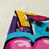 Love Graffiti Heart Pop Art Illustration ビーチタオル (インサイチュ)