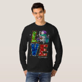 Love Grammy Life Snowman Leopard Thanksgiving gram Tシャツ (正面フル)