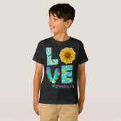 LOVE Grandma Life Flip Flops Hippie Sunflower Tシャツ (正面フル)