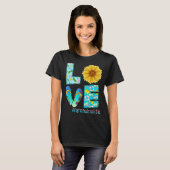 LOVE Grandma Life Flip Flops Hippie Sunflower Tシャツ (正面フル)