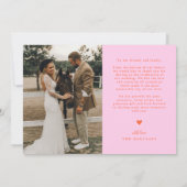 Love & Gratitude オレンジ ピンク 結婚式 マルチ 写真 サンキューカード (裏面)
