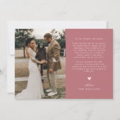 Love & Gratitude ピンク 結婚式 マルチ 写真 サンキューカード (裏面)