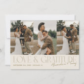 Love & Gratitude Cream 結婚式 マルチフォトカード サンキューカード (正面)