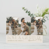 Love & Gratitude Cream 結婚式 マルチフォトカード サンキューカード (スタンド正面)
