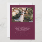 Love & Gratitude Minimal Wedding Photo Cranberry サンキューカード (裏面)