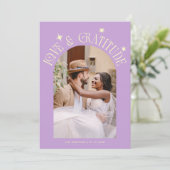 Love & Gratitude Minimal Wedding Photo Wisteria サンキューカード (スタンド正面)