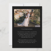 Love & Gratitude Minimalist Wedding Photo Black サンキューカード (裏面)