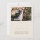 Love & Gratitude Minimalist Wedding Photo Cream サンキューカード (裏面)
