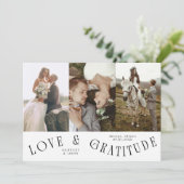 Love & Gratitude White Multi Wedding Photo サンキューカード (スタンド正面)