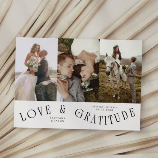 Love & Gratitude White Multi Wedding Photo サンキューカード