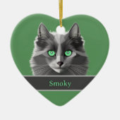 Love Gray Cats - Beautiful Nebelung – あなたのテキスト セラミックオーナメント (正面)