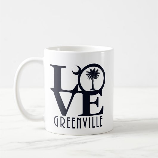 LOVE Greenville SC 11oz コーヒーマグカップ (左)