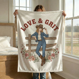 Love & Grit Western Cowgirl Country Fleece Blanket フリースブランケット