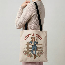 Love & Grit Western Tote Bag Cowgirl Gift Boho Bag トートバッグ