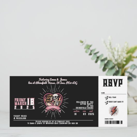 Love Groove Rock and Roll Wedding Invitation 招待状 (スタンド正面)