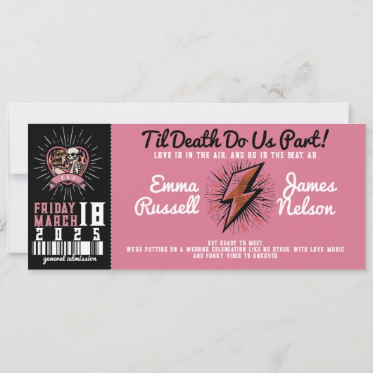 Love Groove Rock and Roll Wedding Invitation 招待状 (裏面)