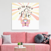 Love Groovy Butterfly 24"x24" キャンバスプリント (インサイチュ (リビング))