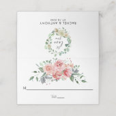 love growピンクの花名テーブル番号スクリプト プレイスカード (外部開封)