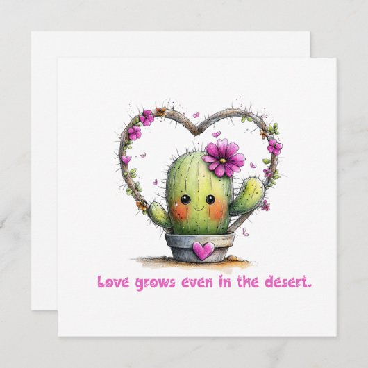 Love Grows Even in the Desert – Greeting Card 招待状 (正面/裏面)