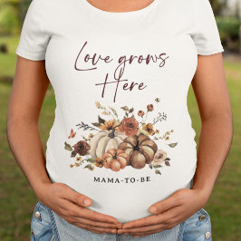 Love Grows Here パンプキン・オータムベイビーシャワー Tシャツ