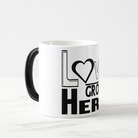 love grows here モーフィングマグカップ (正面左)