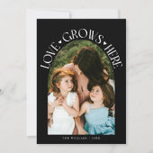 Love Grows Here Black Arch Valentines Day シーズンカード (正面)