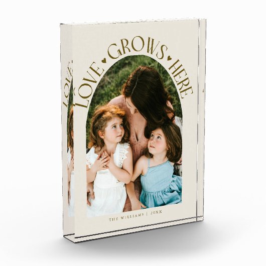 Love Grows Here Modern Arch Cream フォトブロック (左)