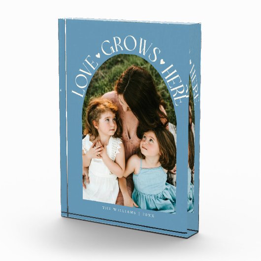 Love Grows Here Modern Arch Denim Blue フォトブロック (右)