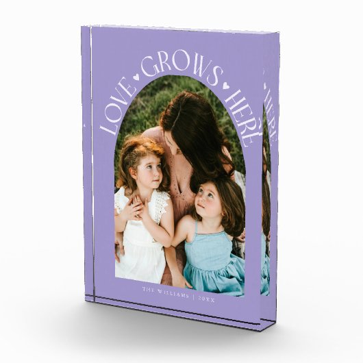 Love Grows Here Modern Arch Lilac フォトブロック (右)